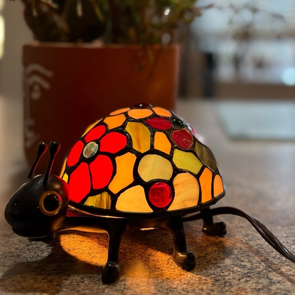 Vibrant Stained Glass Ladybug Art Piece - Picture 2 of 5